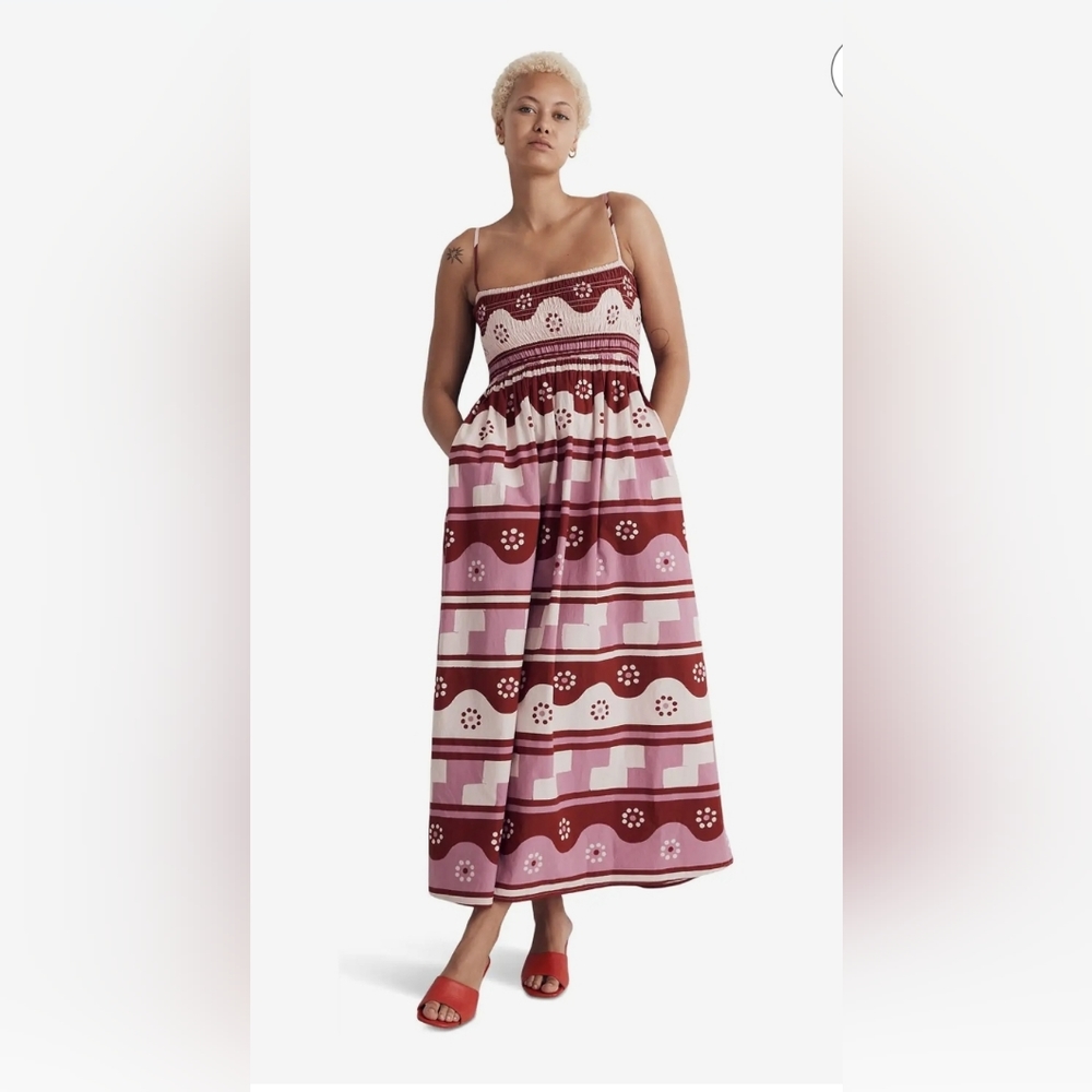 ISO Madewell Theo Geo daisy batik dress